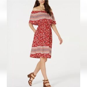 Style & Co Rust Off The Shoulder Dress XS